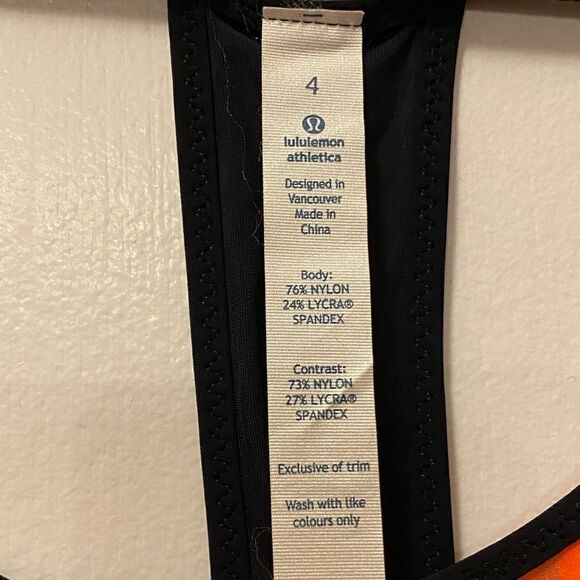 LULULEMON Coastal Tank Secret Garden Black Women’s Size 4 Style W1F95S - Picture 10 of 10